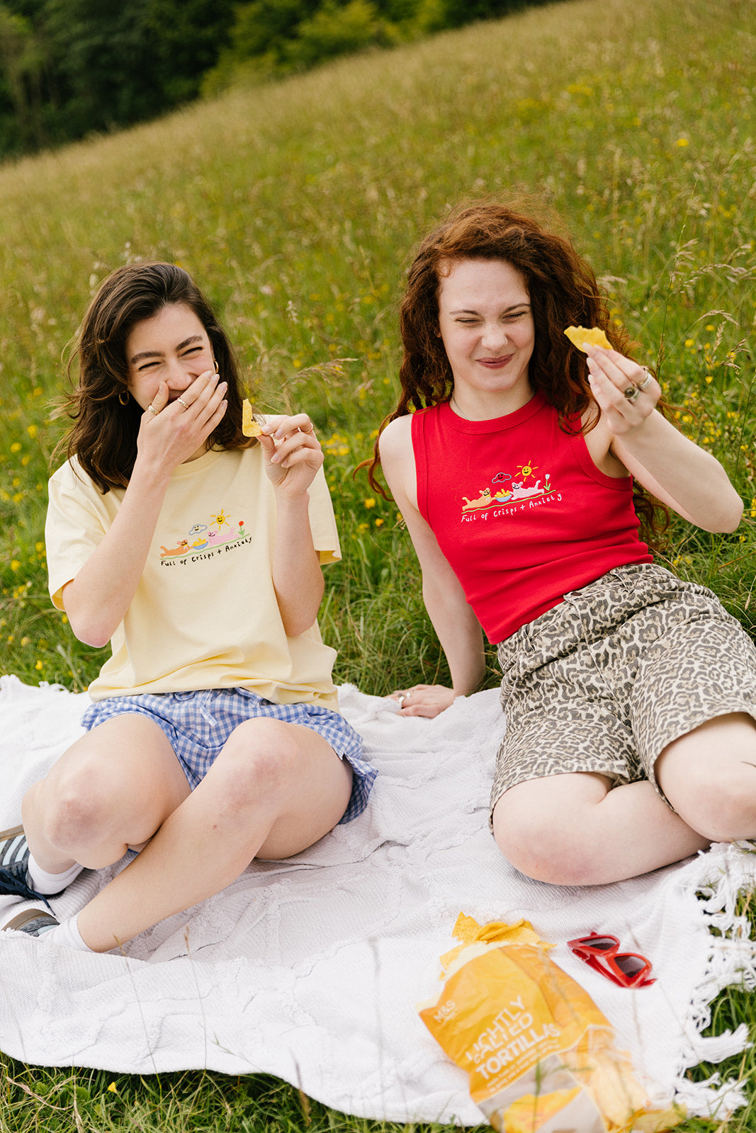 Crisps &amp; Anxiety Embroidered Organic T-Shirt