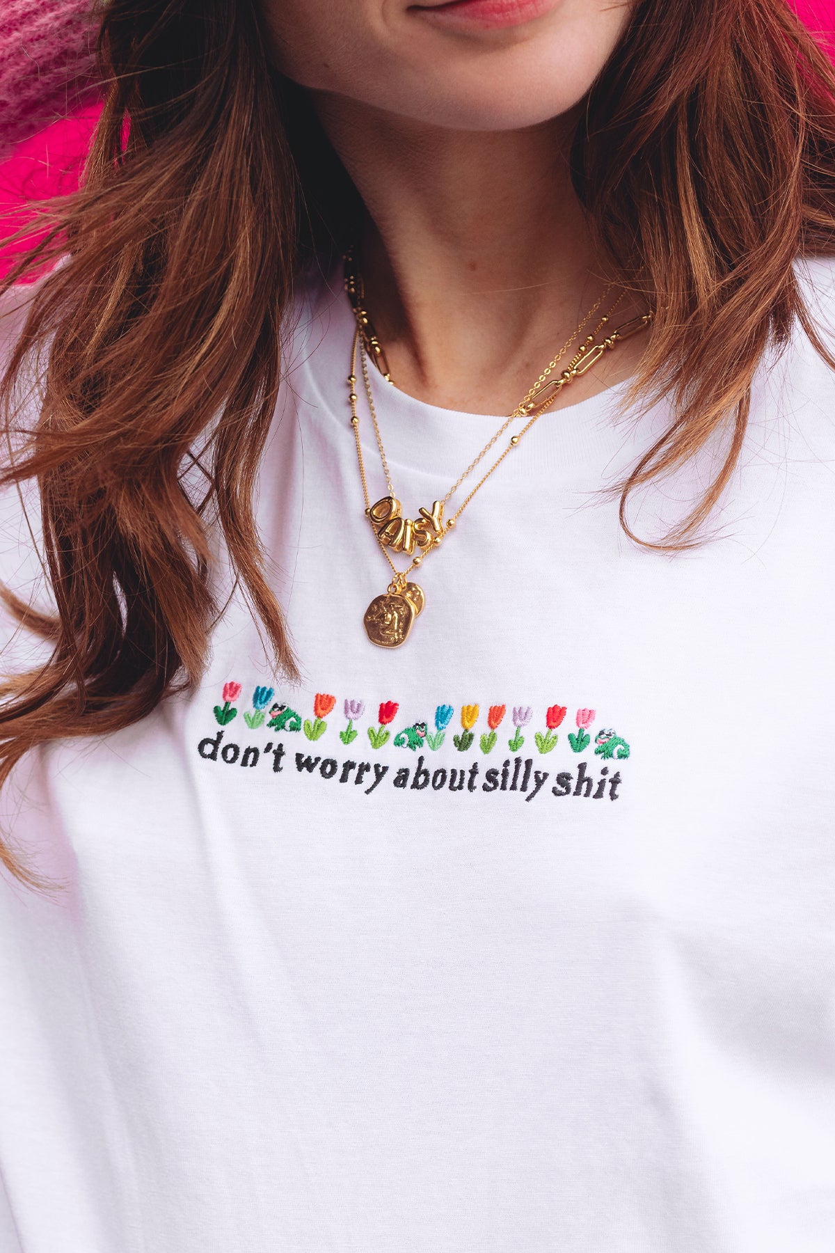 Don&#39;t Worry About Silly Shit Embroidered Organic T-Shirt