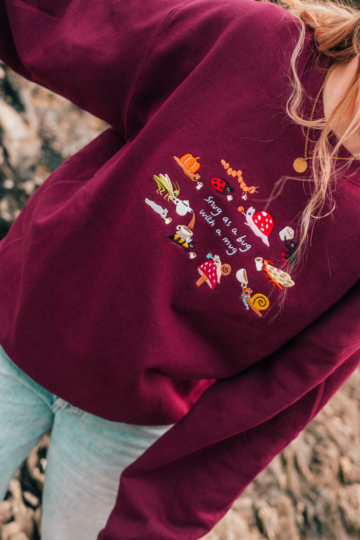 Snug as a Bug Embroidered Sweatshirt