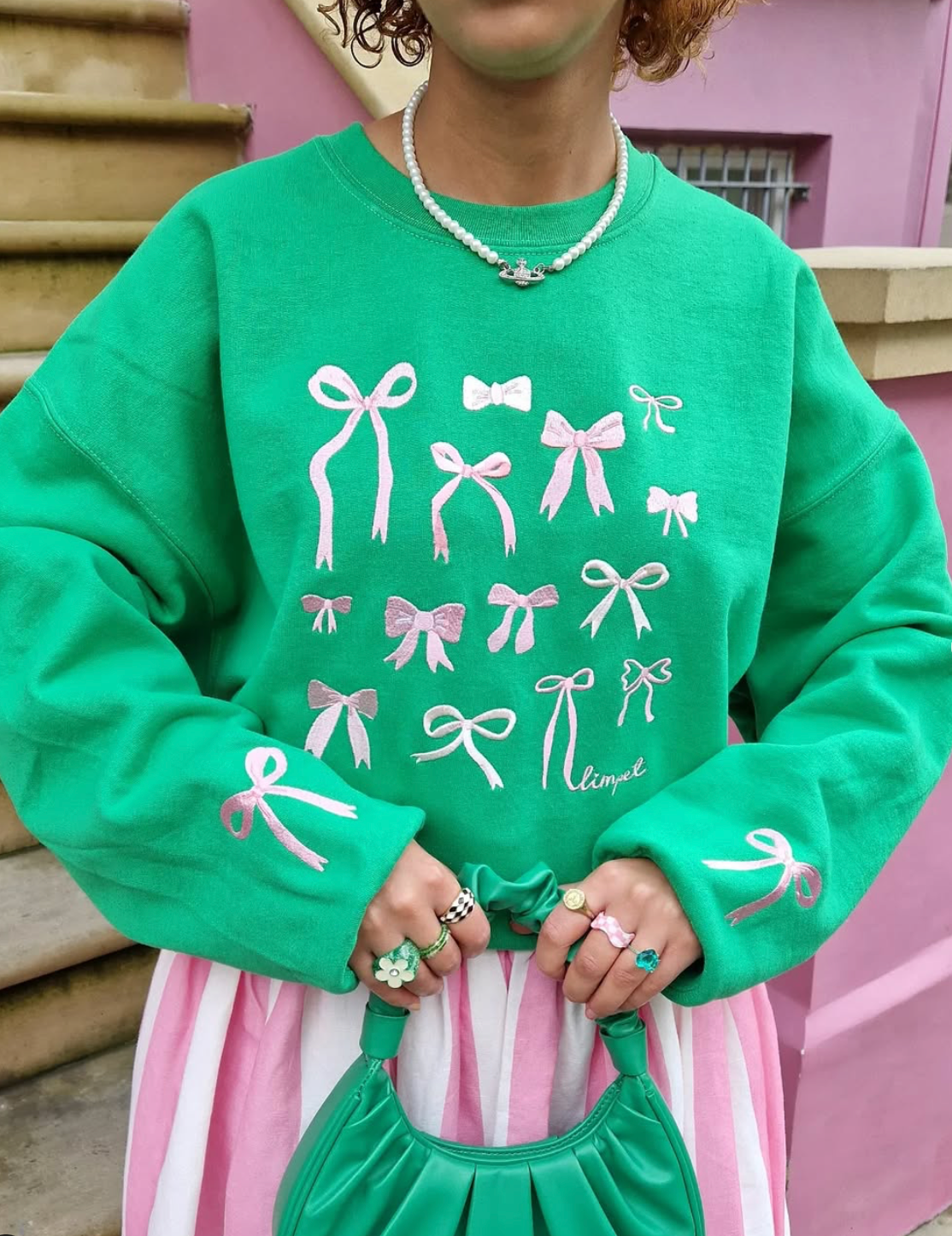 Bows Embroidered Sweatshirt