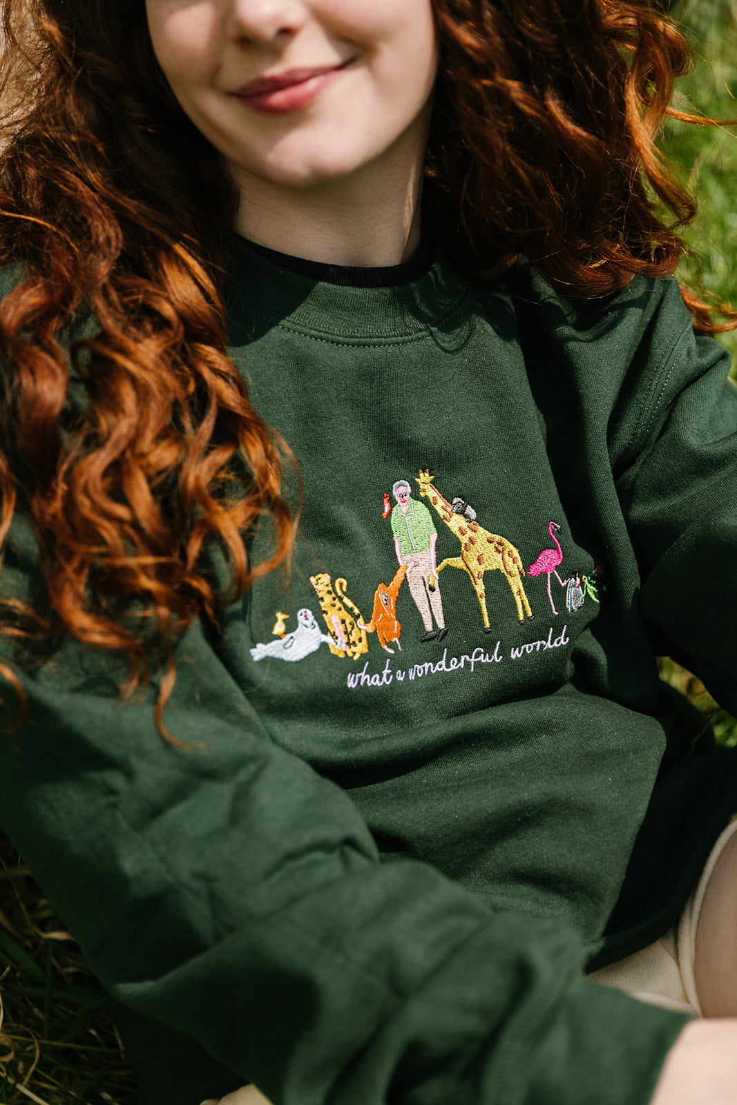 David Attenborough What A Wonderful World Embroidered Sweatshirt