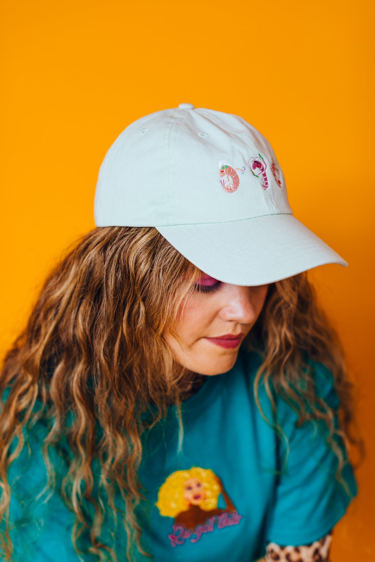 Self Care Shrimps Embroidered Cap